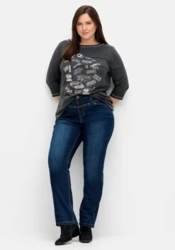 Sheego Gerade Jeans Mit Nieten An Bund Und Taschen