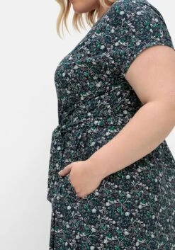 Sheego Jerseykleid Mit Blumenprint Und Bindegürtel -Sheego Verkaufe 14999402119 04TS7 02 SH