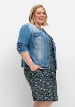 Sheego Jerseykleid Mit Blumenprint Und Bindegürtel -Sheego Verkaufe 14999402119 04TS8 02 SH