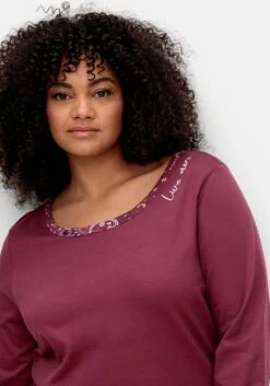 Langarmshirt Mit Stickerei Und Zierbändern Hinten -Sheego Verkaufe 15003000265 04TMS 02 SH