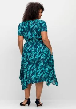 Kleid Mit Blumendruck Und Zipfelsaum -Sheego Verkaufe 15003301463 04TXY 01 SH