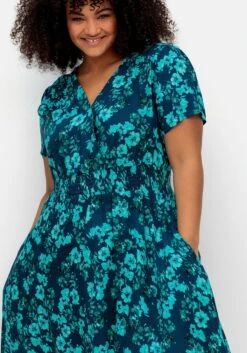 Kleid Mit Blumendruck Und Zipfelsaum -Sheego Verkaufe 15003301463 04TY0 02 SH