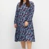 Sheego Jerseykleid Mit Blumendruck, In A-Linie