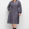Sheego Hemdblusenkleid Mit Alloverprint Und Taillenbund