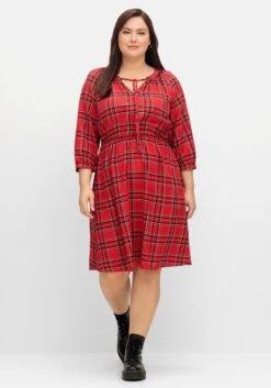 Sheego Knielanges Karokleid Mit Taillen-Tunnelzug