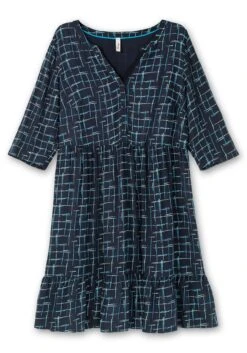 Sheego Kleid Mit 3/4-Arm Und Grafischem Alloverprint -Sheego Verkaufe 15010102119 04UG8 00 SH