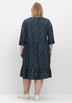 Sheego Kleid Mit 3/4-Arm Und Grafischem Alloverprint -Sheego Verkaufe 15010102119 04UGA 01 SH