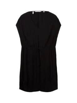 Kleid In Crinkle-Optik, Mit Kurzen Fledermausärmeln