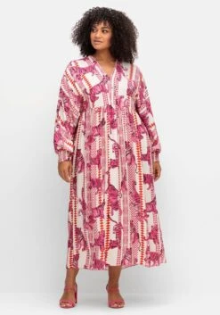 Maxikleid Mit Alloverdruck, In Satin-Qualität