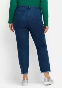 Sheego Schmale Jeans Mit Fransen Und Zipper Am Saum -Sheego Verkaufe 15076600053 04VH9 00 SH