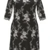 Sheego Cocktailkleid Mit Blumenstickerei Und 3/4-Arm