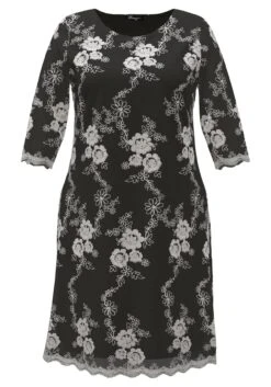 Sheego Cocktailkleid Mit Blumenstickerei Und 3/4-Arm